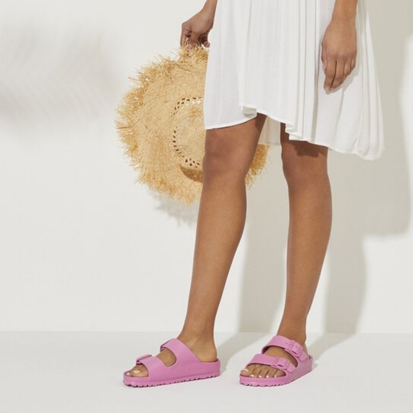 *SOLD* Birkenstock Barbie Arizona Eva Slip-On Pink Sandals Women's Size 37 US 6 - Picture 4 of 16